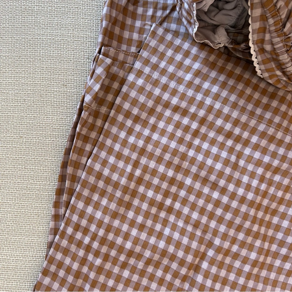 NEW Reformation Rhett Midi Dress - Audrie Check Cotton Blend Causal French - Picture 8 of 11